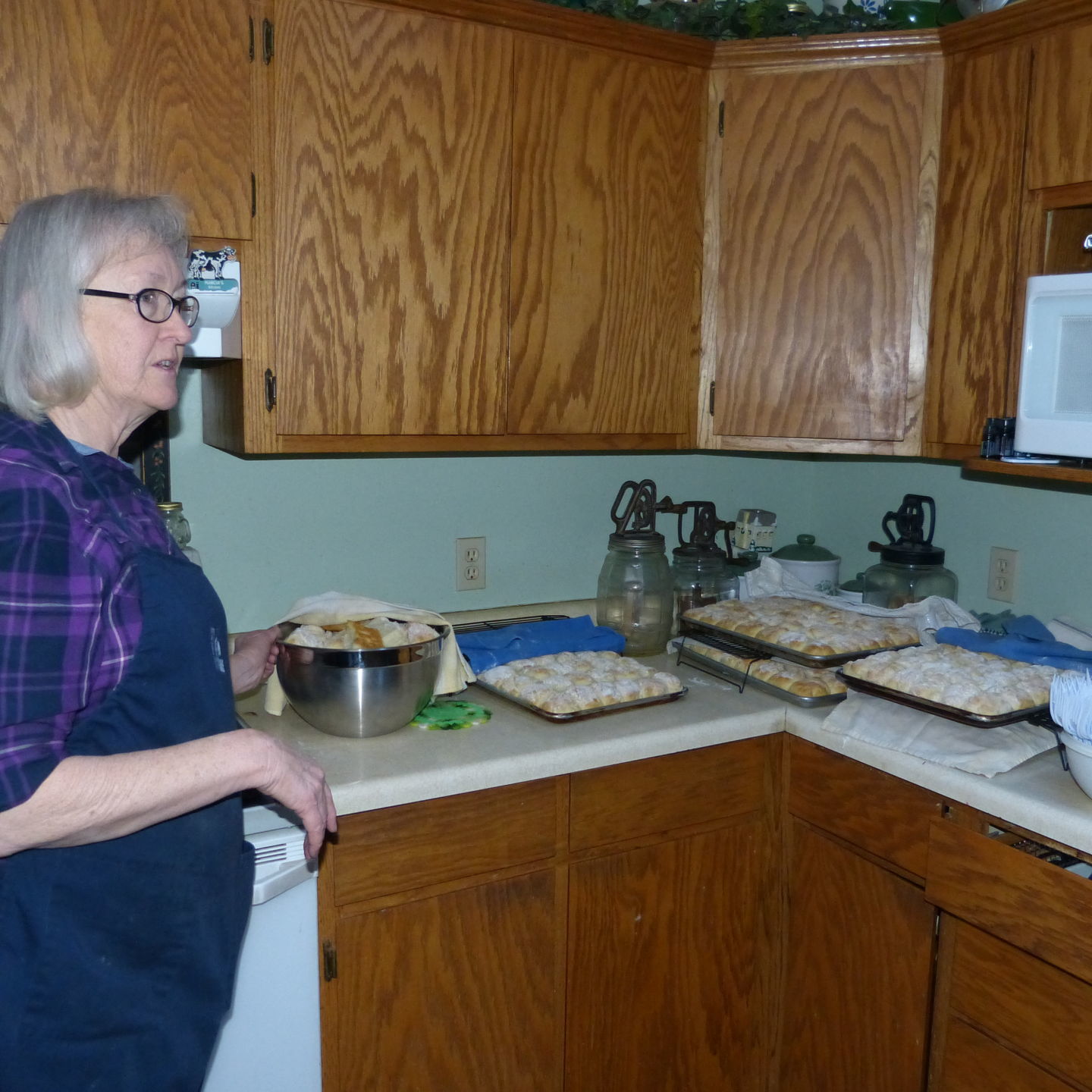 Marsha Whipple in her kitchen